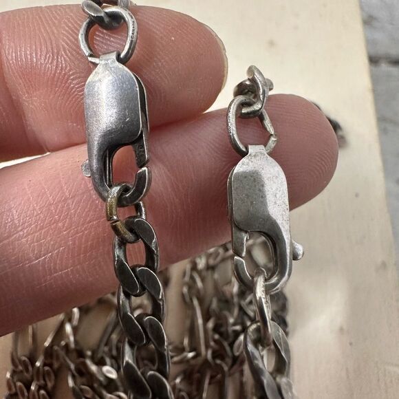 Vintage Bundle Of 2 Sterling Figaro Chains - Picture 3 of 7